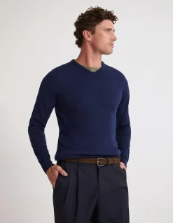 BASIC V-NECK PURE WOOL PULLOVER