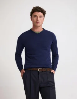 BASIC V-NECK PURE WOOL PULLOVER