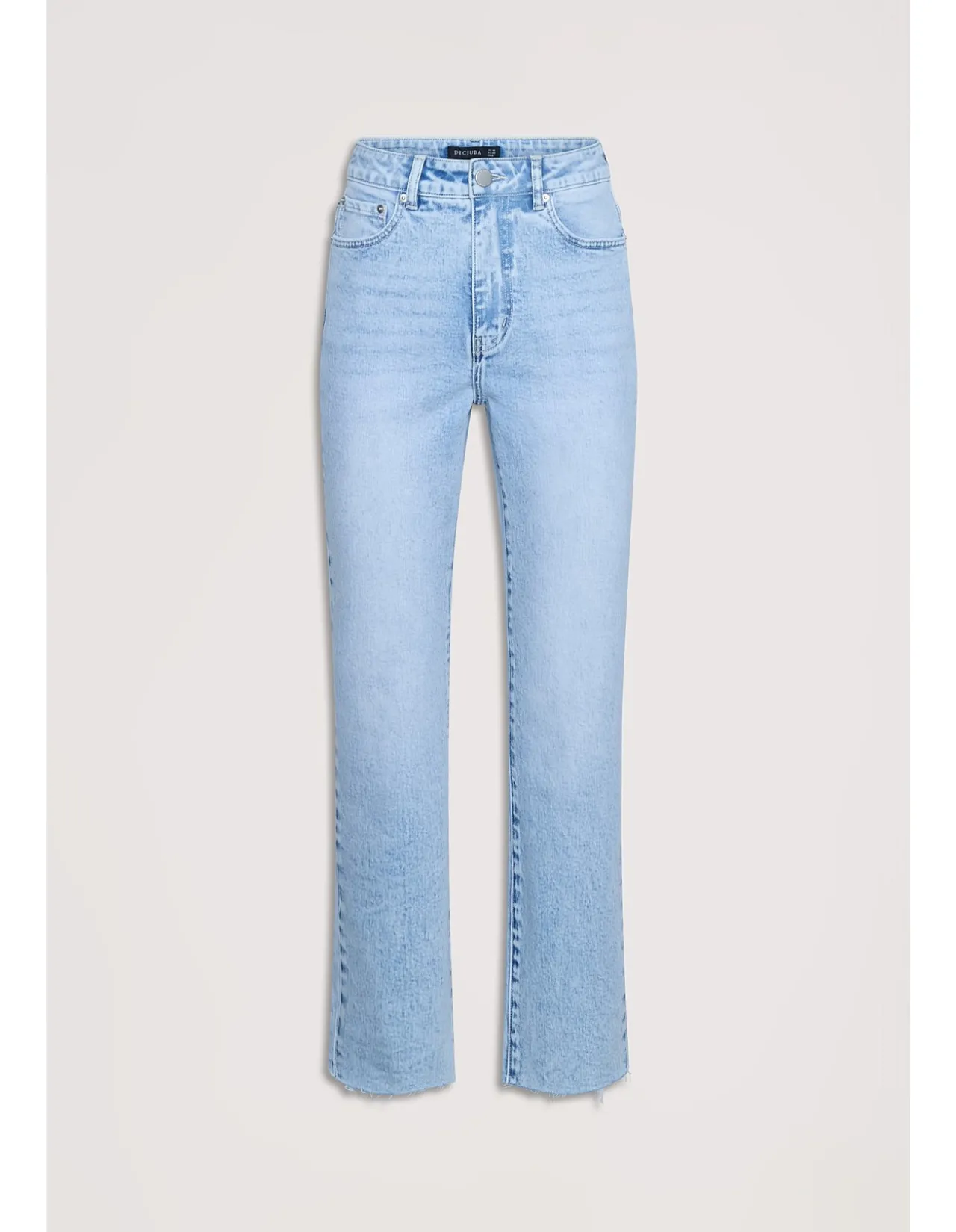 Becky High Rise Raw Hem Straight Leg Jeans