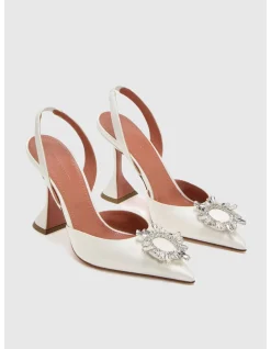 BEGUM SLING 95 CL HEEL CRYSTAL BUCKLE LEATHER