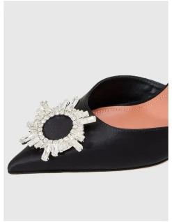 BELGUM SLING 70 CL HEEL CRYSTAL BUCKLE SATIN