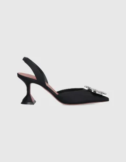 BELGUM SLING 70 CL HEEL CRYSTAL BUCKLE SATIN