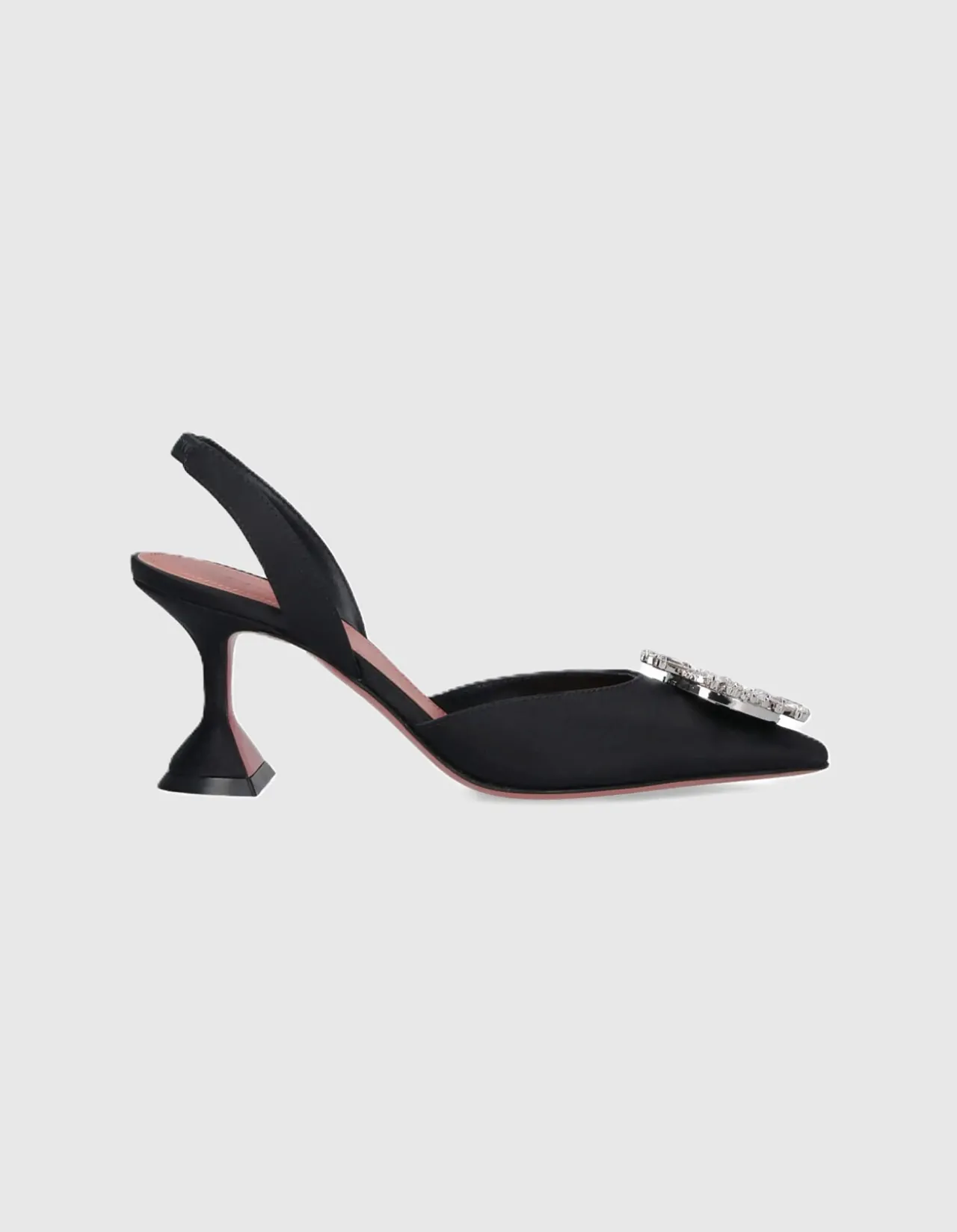 BELGUM SLING 70 CL HEEL CRYSTAL BUCKLE SATIN