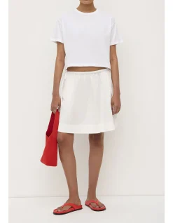 Bella Poplin Skirt White