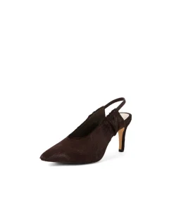 Bellen Pony Hair Pointed Slingback Heels