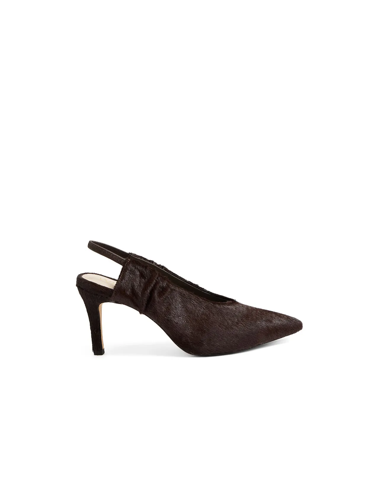 Bellen Pony Hair Pointed Slingback Heels