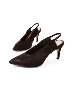 Bellen Pony Hair Pointed Slingback Heels