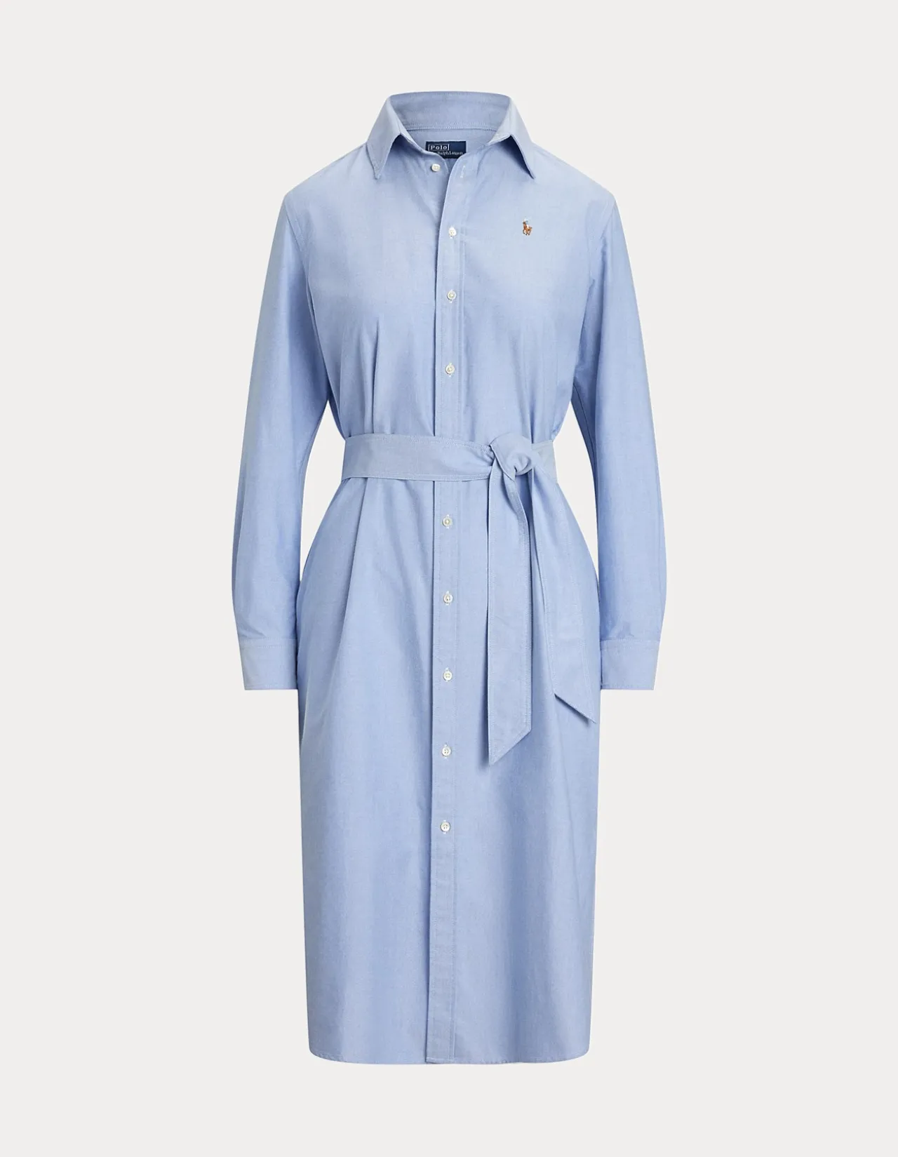 BELTED COTTON OXFORD SHIRTDRESS