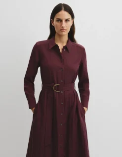 Belted Midi Shirt Dress