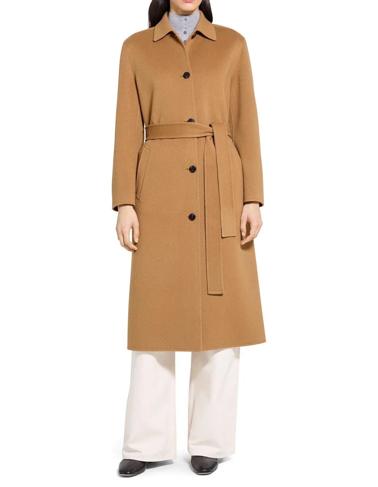 Belted Coat in Wool Cashmere
