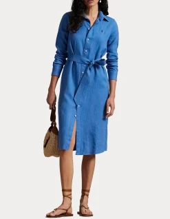 BELTED LINEN SHIRTDRESS
