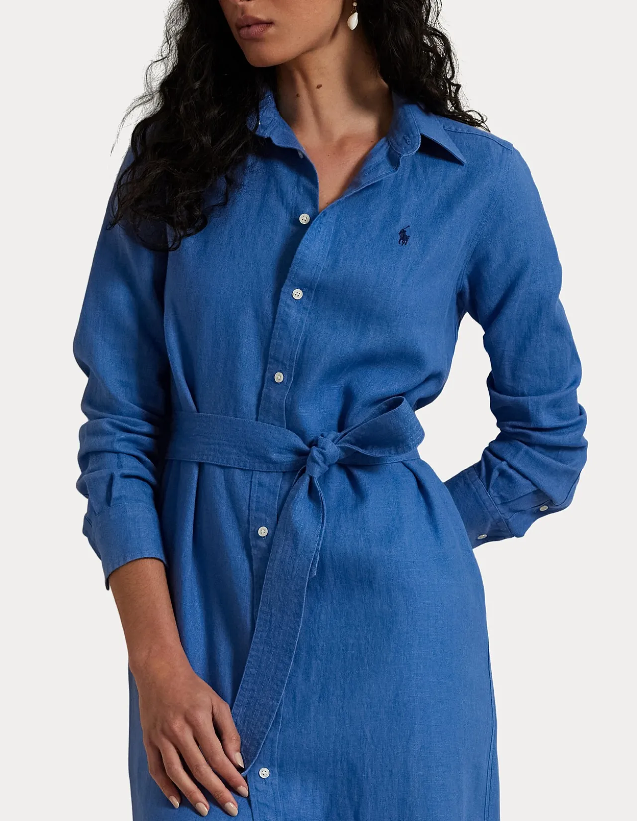BELTED LINEN SHIRTDRESS