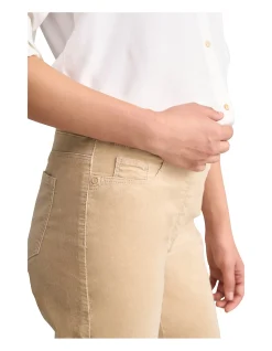 Bengajean Velvet Straight Leg Full Length Pant