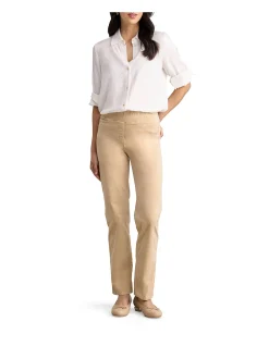Bengajean Velvet Straight Leg Full Length Pant