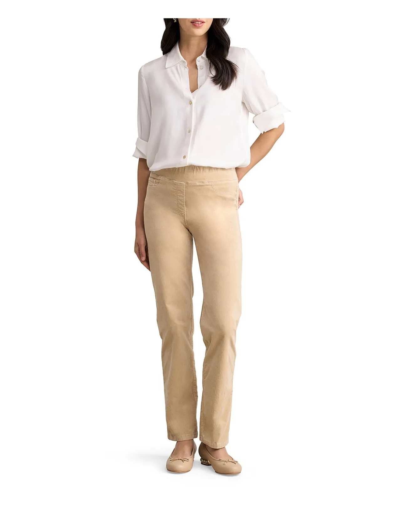 Bengajean Velvet Straight Leg Full Length Pant