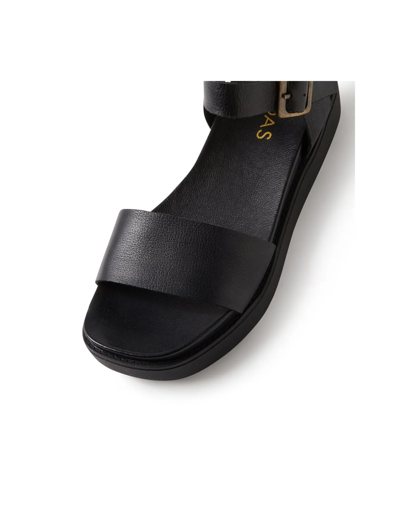 Benjo Black Leather Sandals