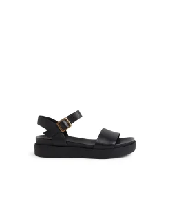 Benjo Black Leather Sandals