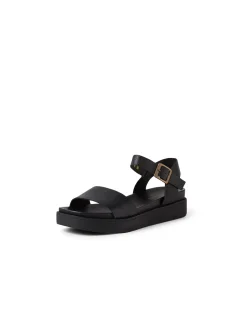 Benjo Black Leather Sandals