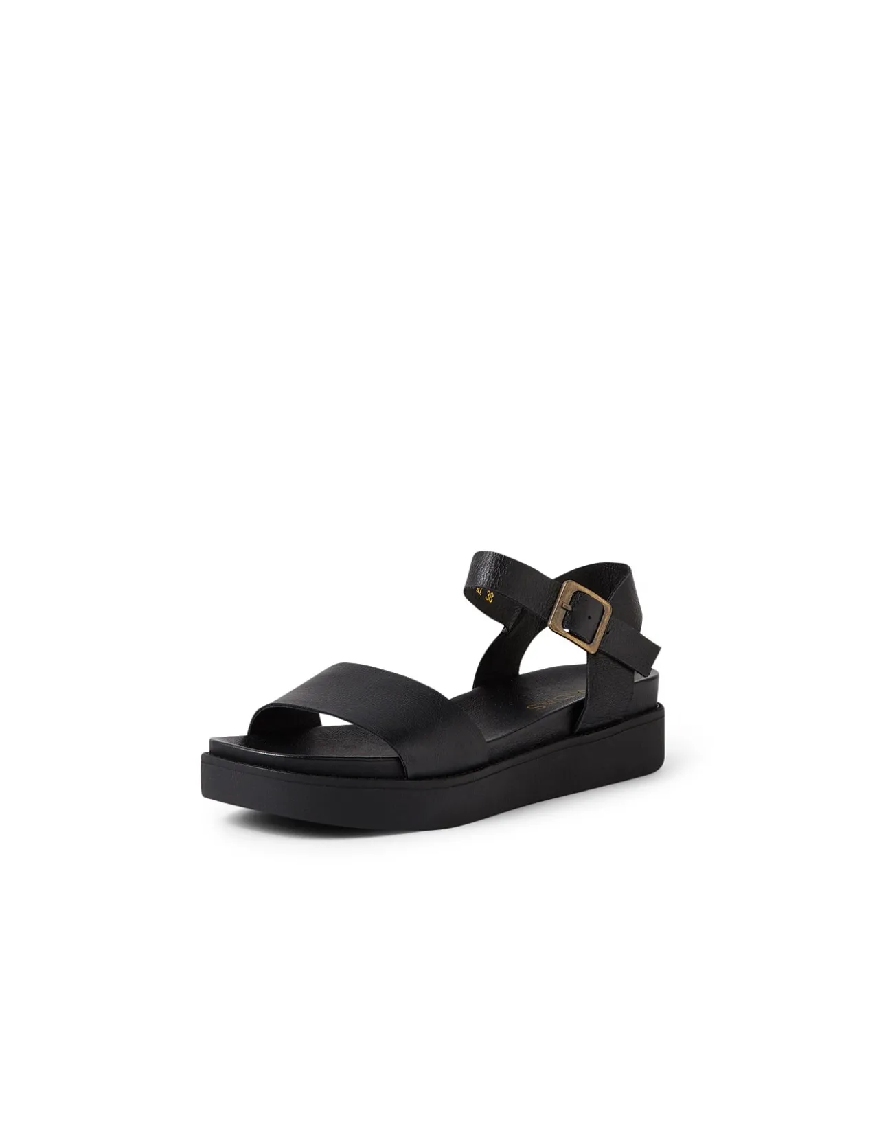 Benjo Black Leather Sandals