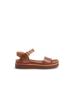 Benjo Walnut Leather Sandals