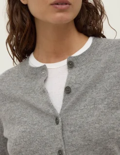 Benny Knit Cardigan Grey Marle