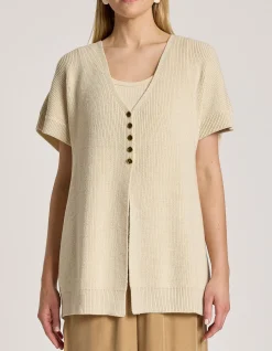Berber Wool Blend Button Front Vest Cardigan
