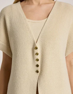 Berber Wool Blend Button Front Vest Cardigan