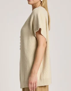 Berber Wool Blend Button Front Vest Cardigan