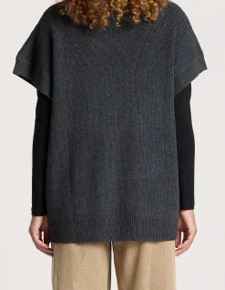 Berber Wool Blend Fishermans Rib Vest Cardigan