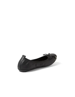 Berlin Bow Detail Leather Ballet Flats