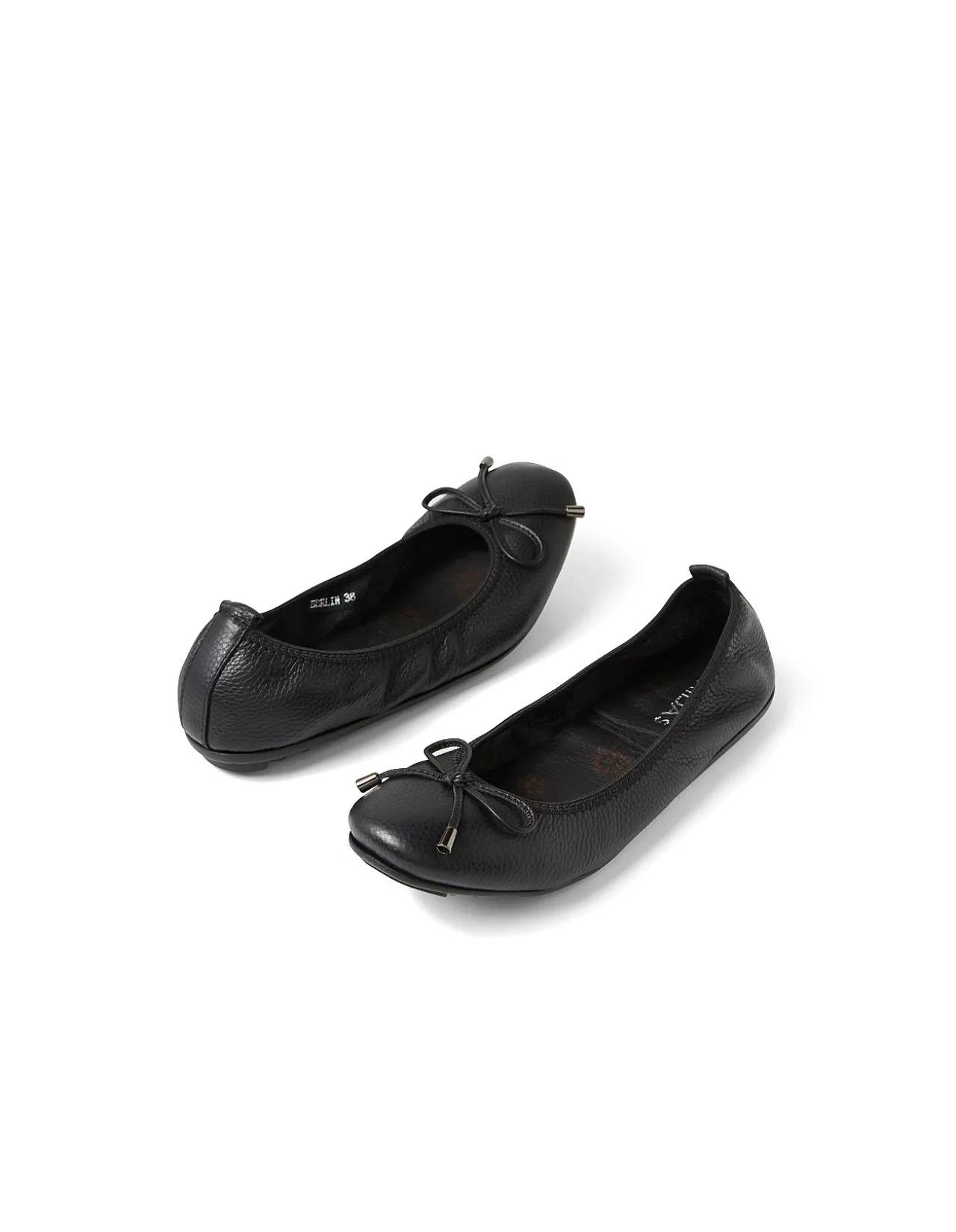 Berlin Bow Detail Leather Ballet Flats