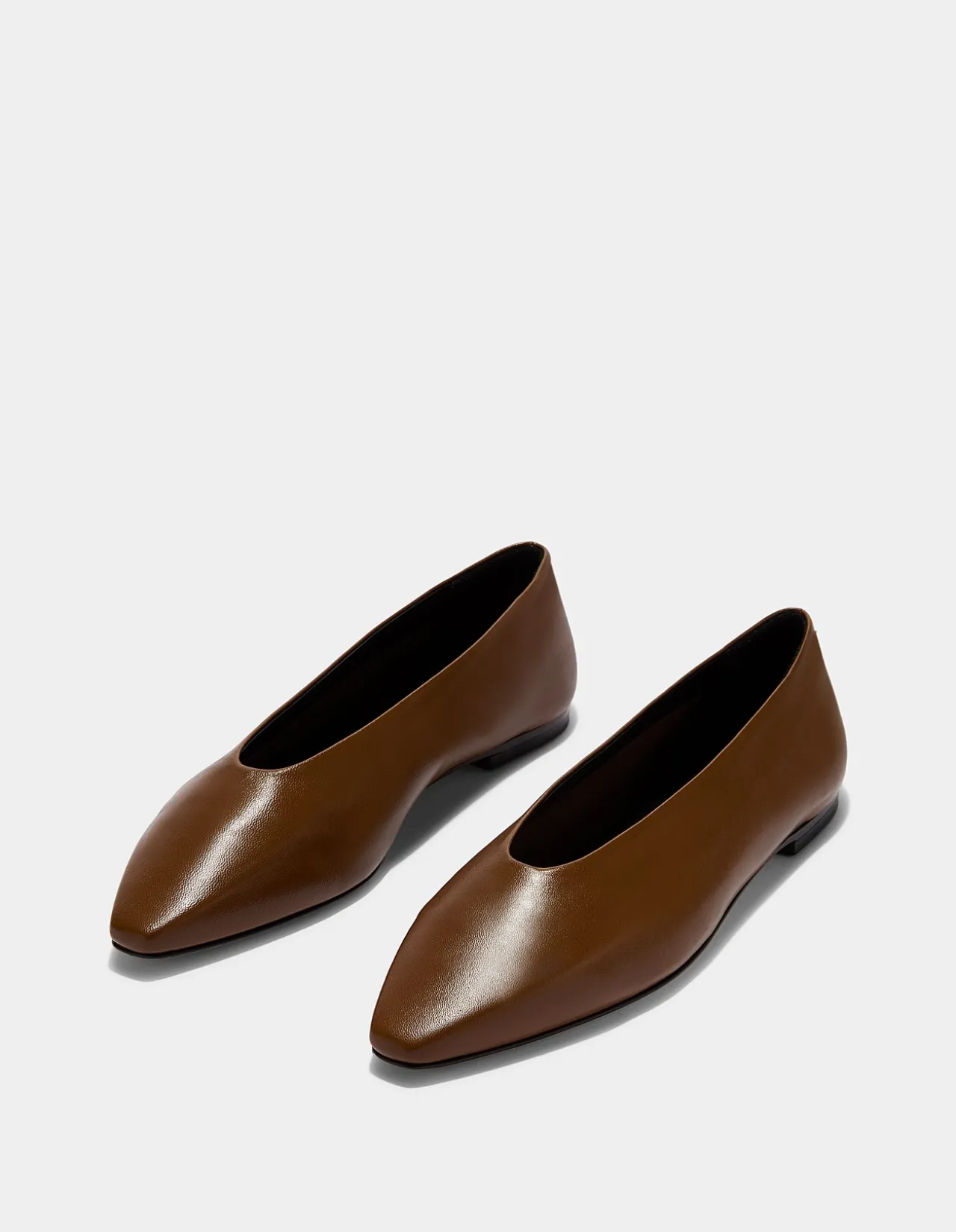 BETTY NAPPA LEATHER TOBACCO FLAT