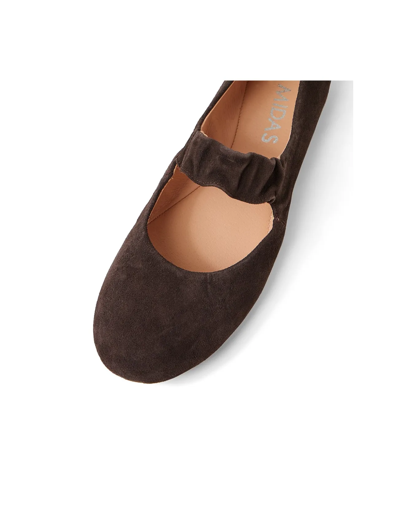 Beuller Ruched Strap Suede Ballet Flats