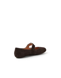 Beuller Ruched Strap Suede Ballet Flats