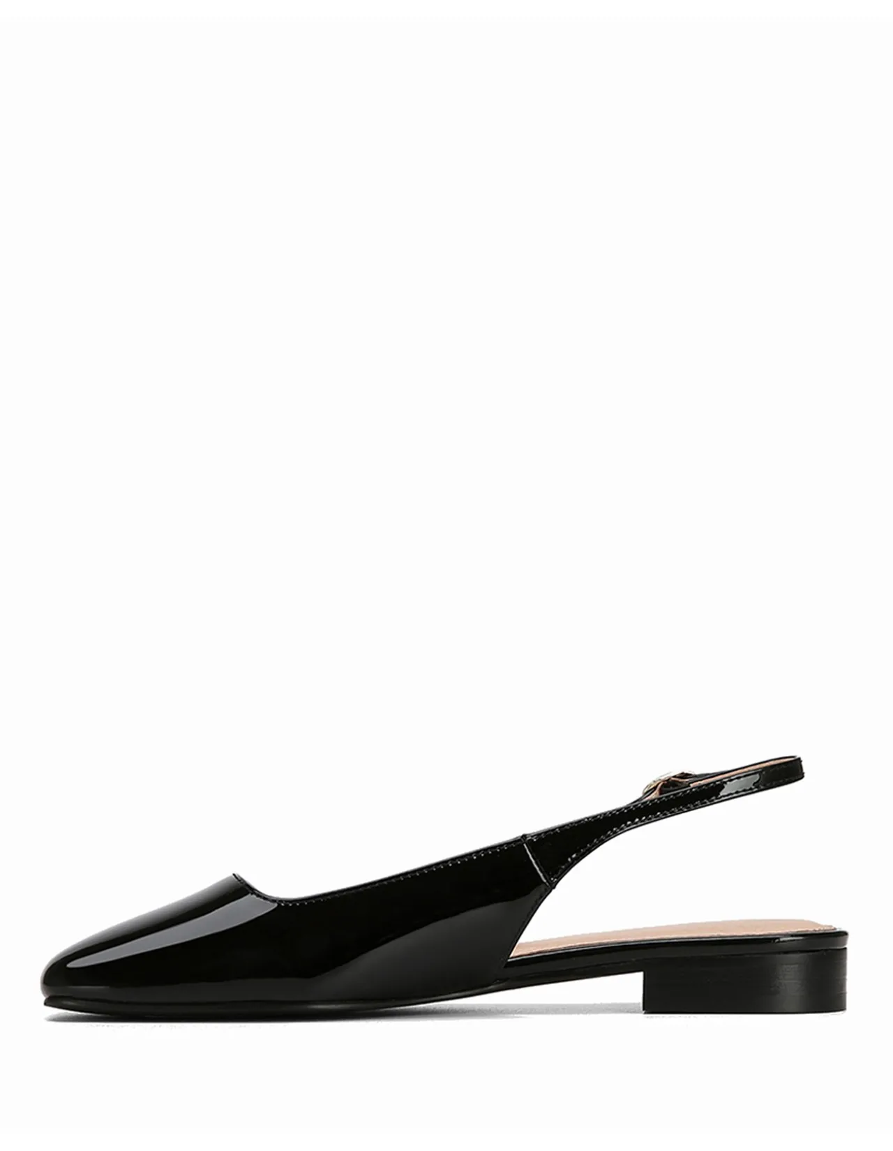 BEV Black Patent Leather Slingback