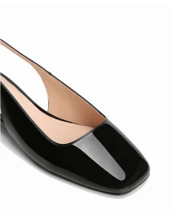 BEV Black Patent Leather Slingback