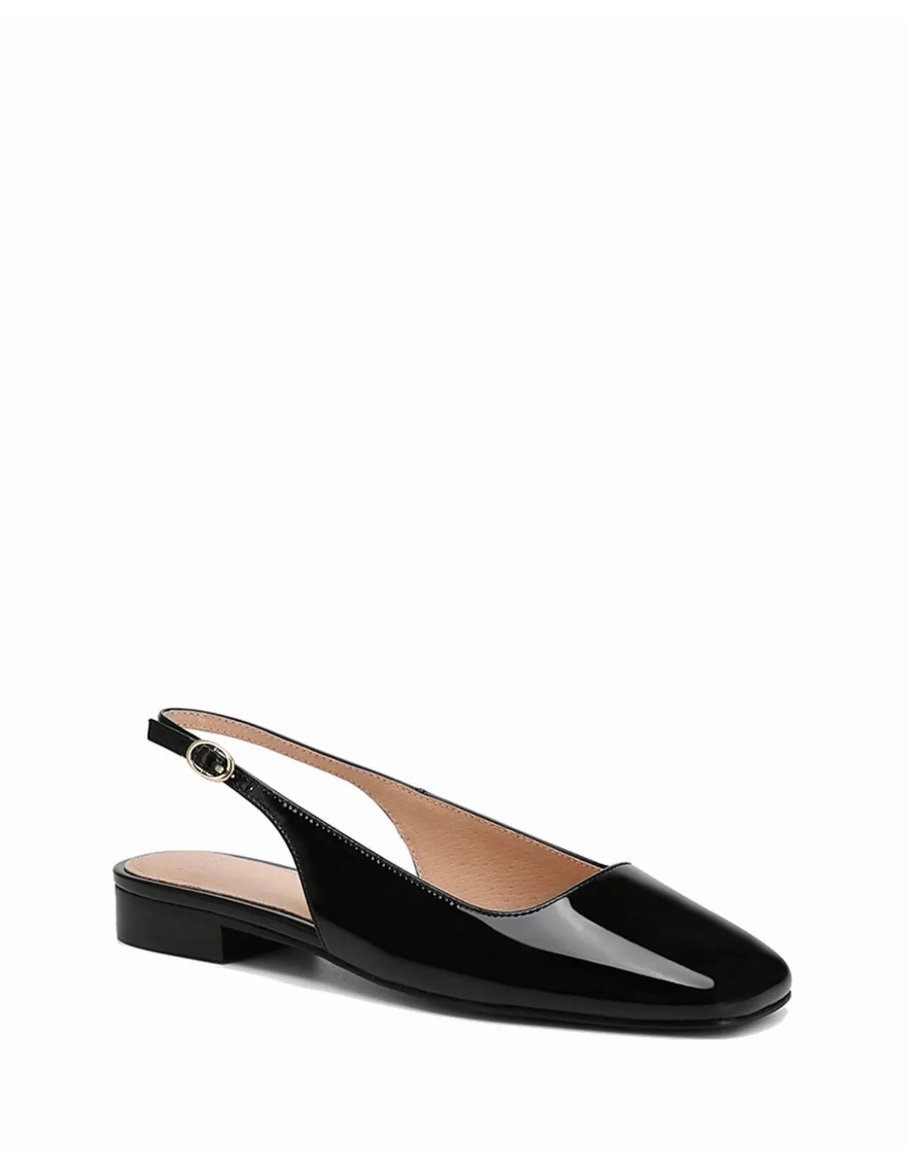 BEV Black Patent Leather Slingback