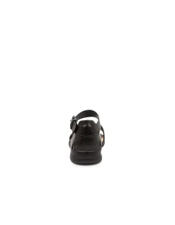 Beverly XW Black Leather Sandals