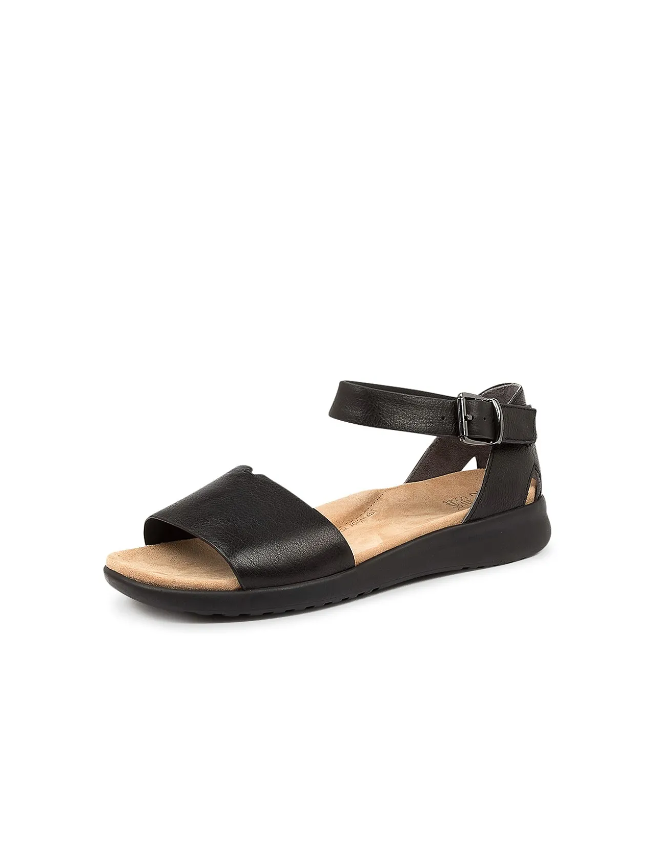 Beverly XW Black Leather Sandals