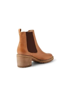Biscoti Block Heel Leather Chelsea Boots