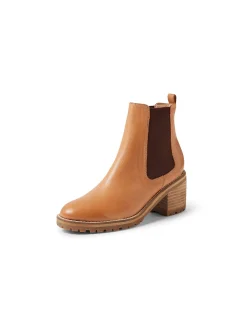 Biscoti Block Heel Leather Chelsea Boots