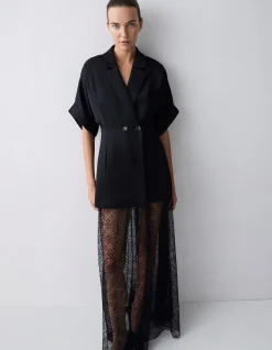 BLACK SATIN ARBUS SHIRT