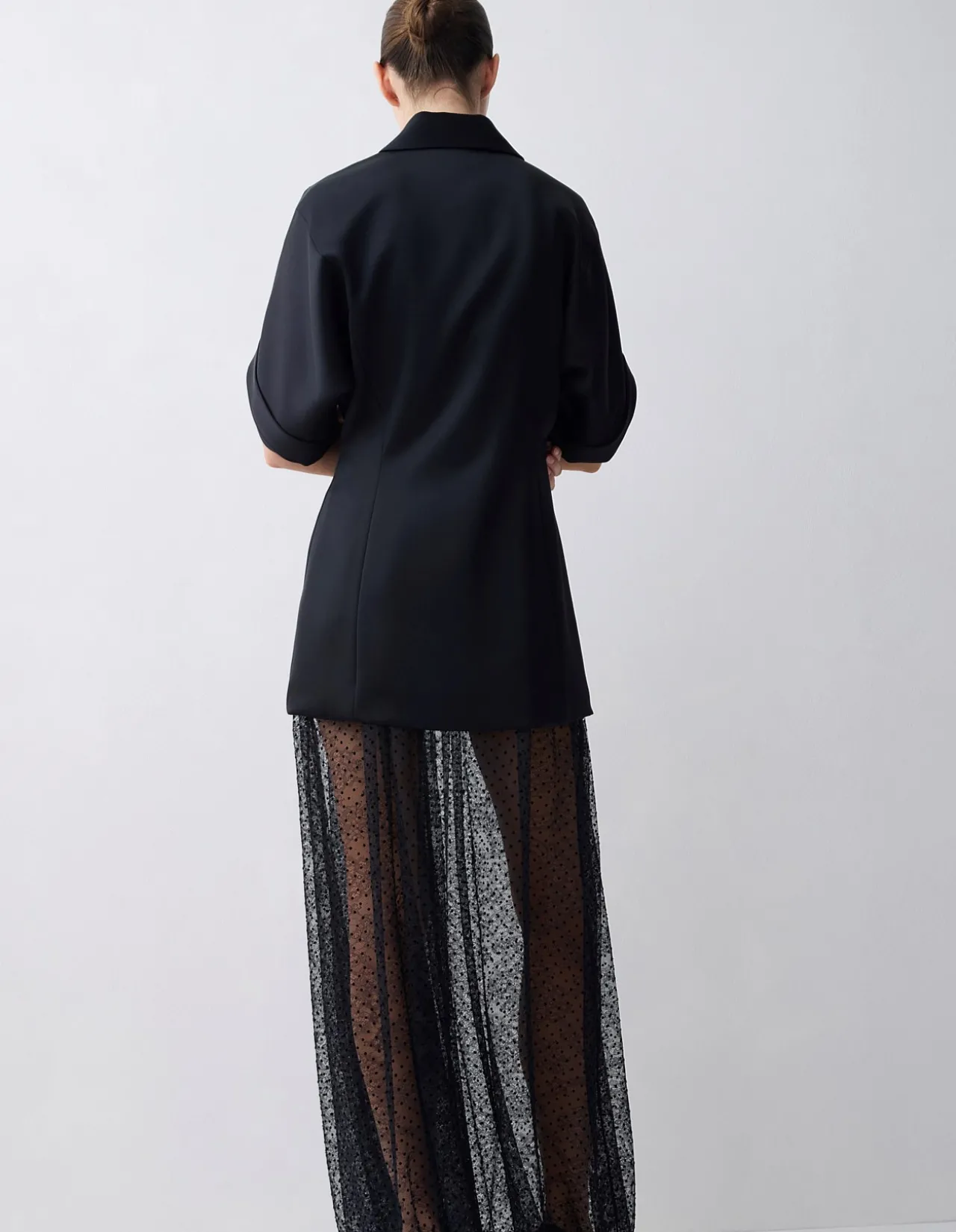 BLACK SATIN ARBUS SHIRT