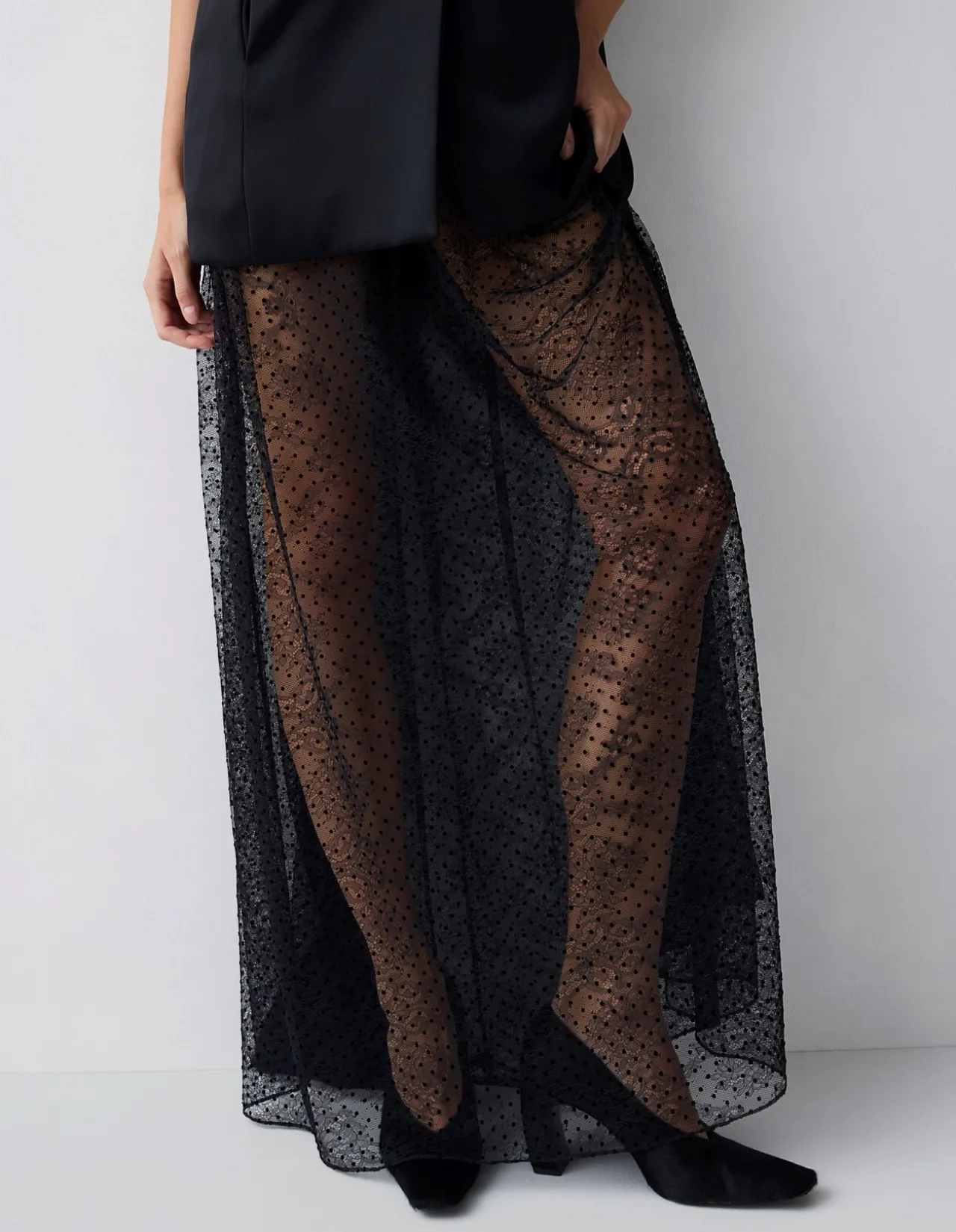 BLACK SATIN ARBUS SHIRT