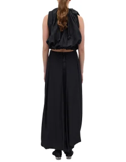 BLACK SILK SATIN SURRENDER SKIRT