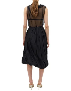 BLACK COTTON METAL DELIQUESCE SKIRT