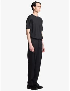 BLACK LINEN BLEND TEE
