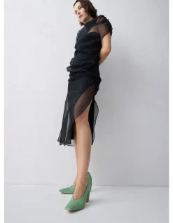 BLACK ORGANZA EMULATE DRESS