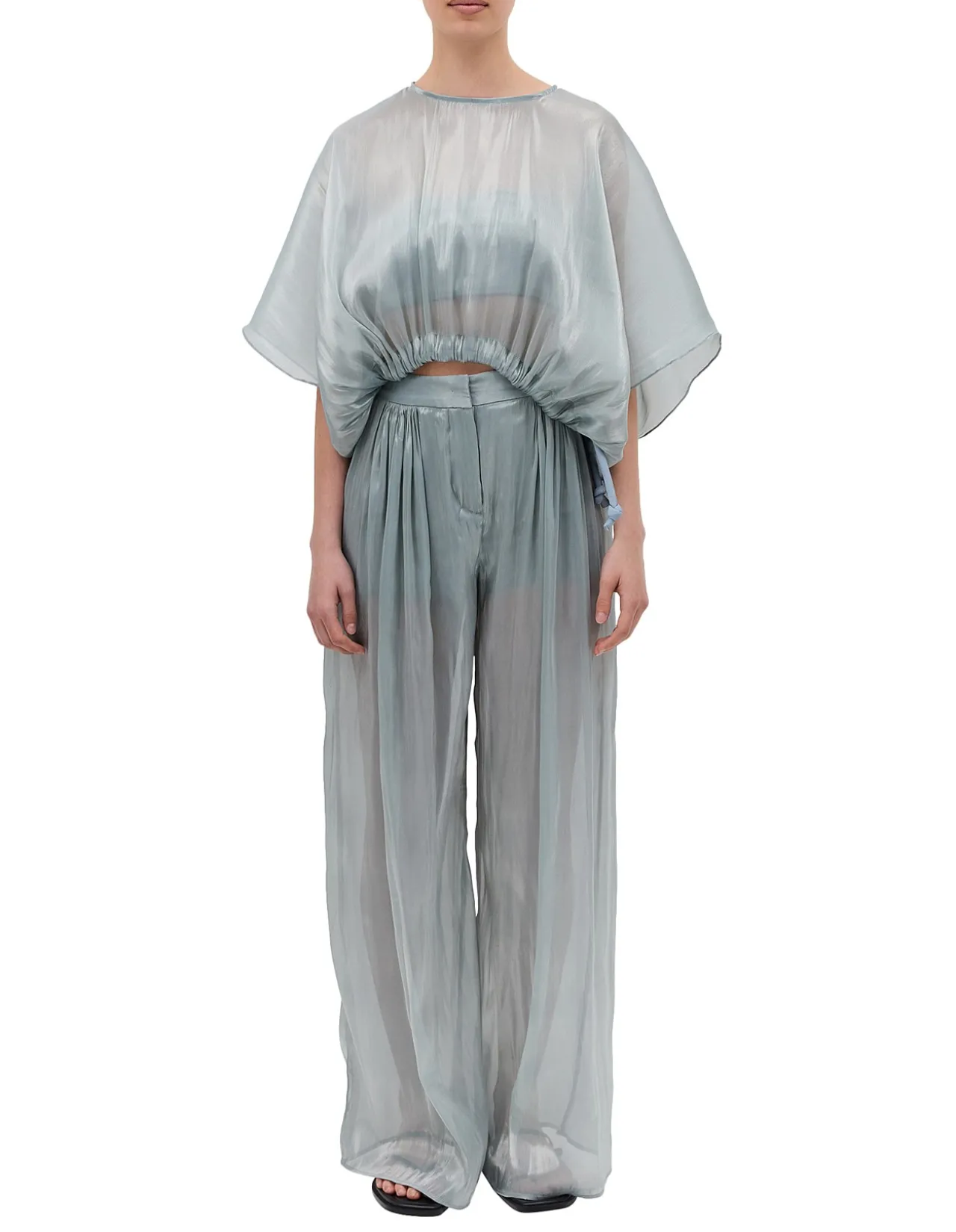 BLUE LIQUID ORGANZA PROCESSION PANT