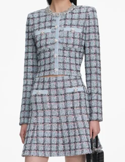 BLUE CHECK CARDIGAN